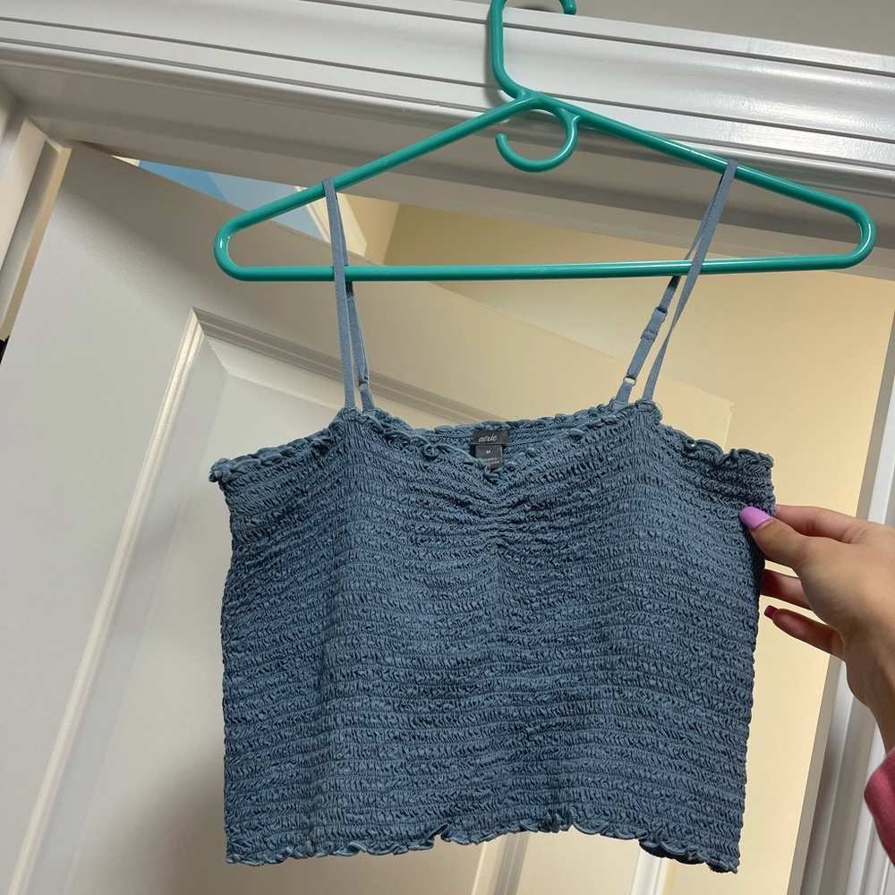 Aerie blue tank top crop top.